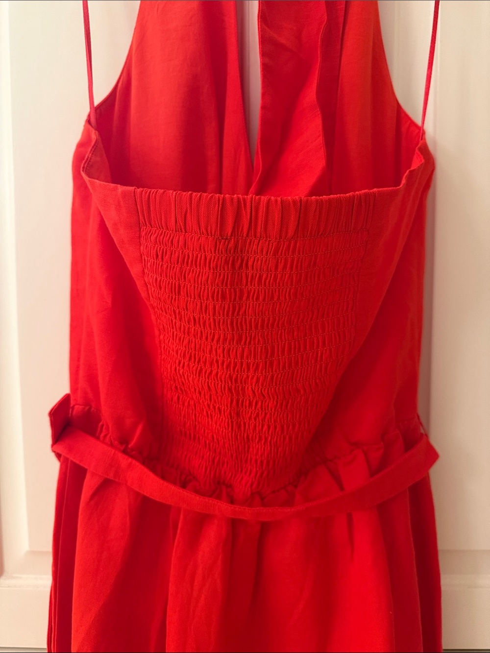 Ann Taylor Red Linen Halter Jumpsuit - Picture 3 of 5